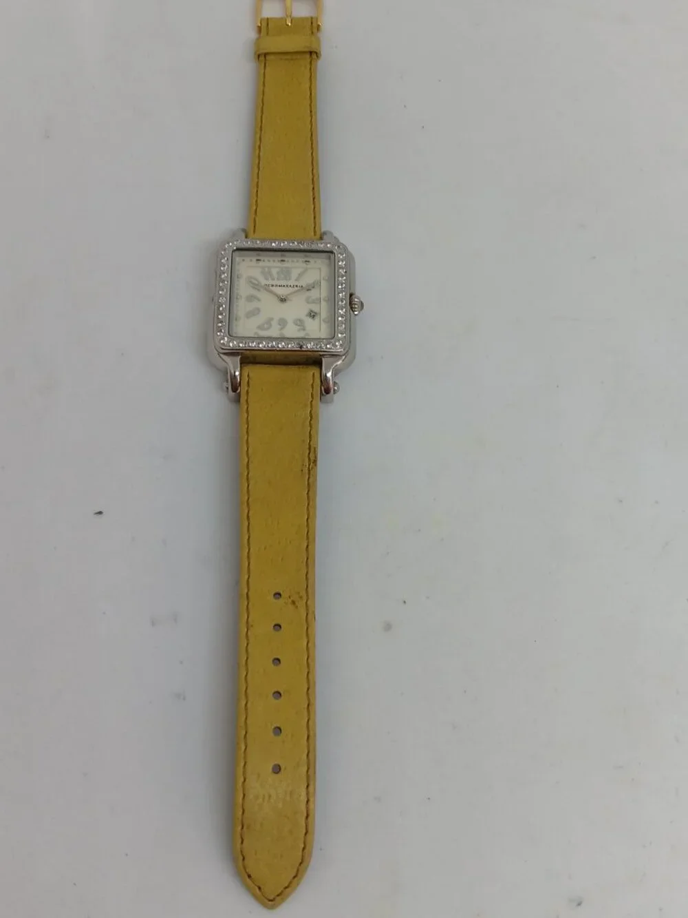 BCBGMAXAZRIA BG6040 Women's 34mm Crystal Bezel S/Steel Square Watch NEW BATTERY